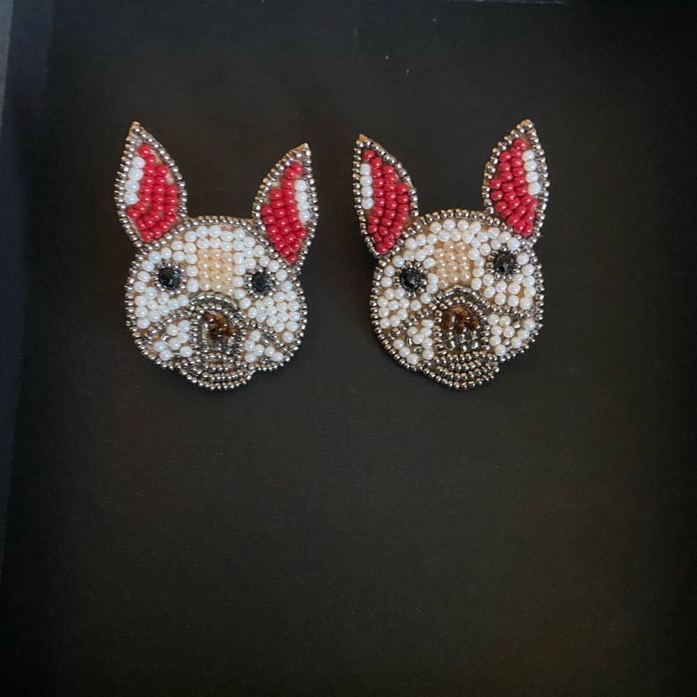 Pug beaded earrings
